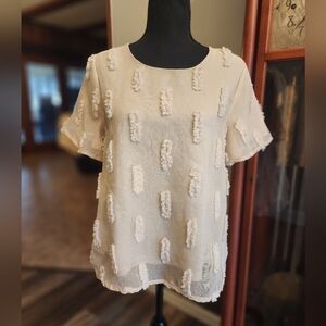 Polagram chic cream textured blouse, small
